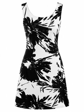 Dress Barn Black & White Floral Sheath Dress – Size 12